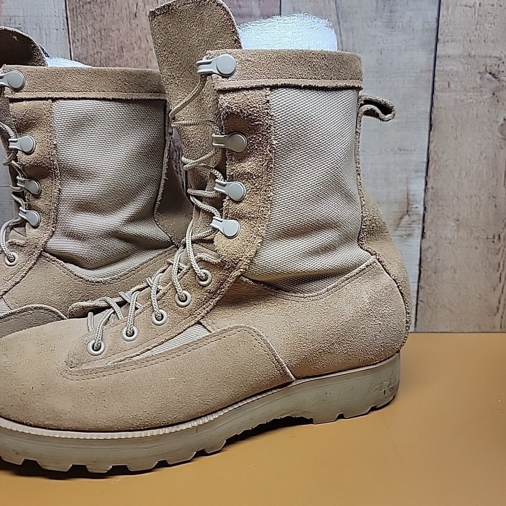 McRae Coyote Desert Tan Suede Leather GoreTex Vibram Lace-up Combat Work Boots - Picture 2 of 10